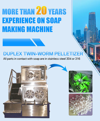 Twin-Worm Pelletizer Zeep Noodle Maker voor maatwerk zeepproductie